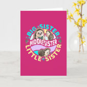 Middle Sister is een grote en kleine zus Kaart (Gele Bloem)