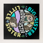 Middle Sister is een grote en kleine zus Legpuzzel (Horizontaal)