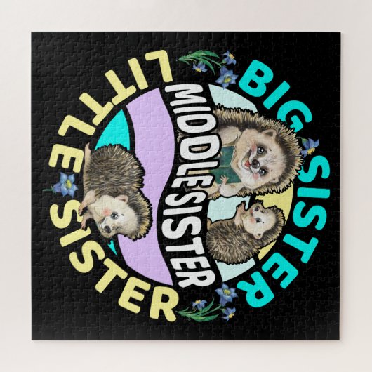 Middle Sister is een grote en kleine zus Legpuzzel (Horizontaal)