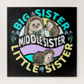 Middle Sister is een grote en kleine zus Legpuzzel (Verticaal)