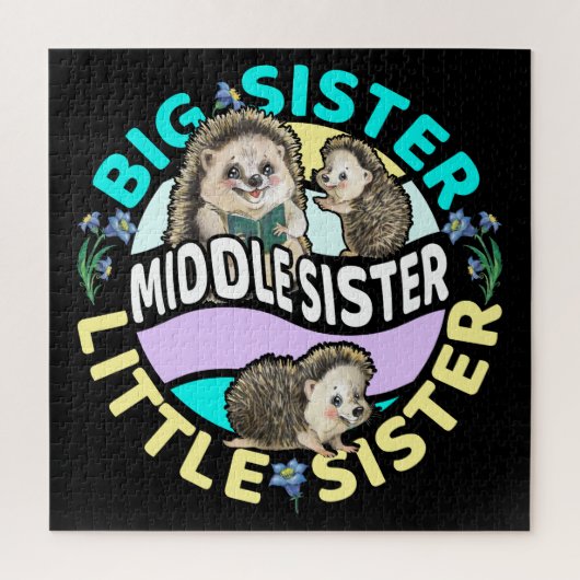 Middle Sister is een grote en kleine zus Legpuzzel (Verticaal)