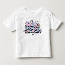 Middle Sister Shirt Cute Pastel Kids Tee