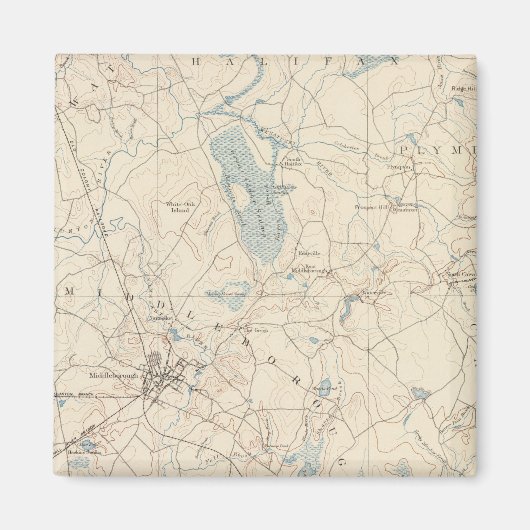 Middleborough, Massachusetts Magneet (Voorkant)