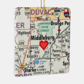 Middleburg Florida Map Keramisch Ornament (Rechts)