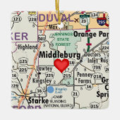 Middleburg Florida Map Keramisch Ornament (Voorkant)