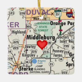 Middleburg Florida Map Keramisch Ornament
