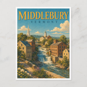 Middlebury Vermont Otter Creek GeoSaga Briefkaart