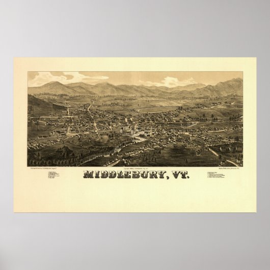 Middlebury VT 1886 Poster (Voorkant)