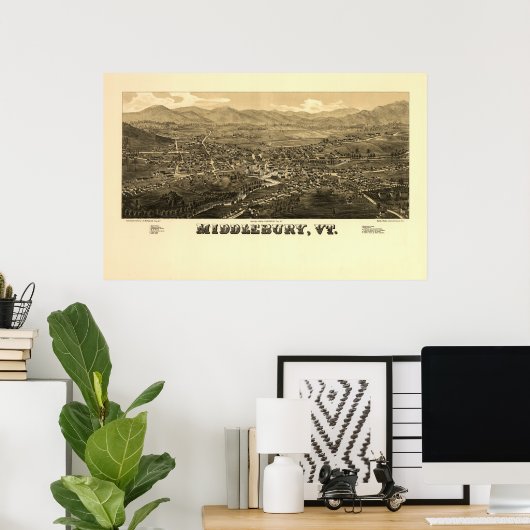Middlebury VT 1886 Poster (Thuiskantoor)
