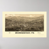Middlebury, VT Panorama Map - 1886 Poster (Voorkant)