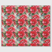 Middlemisse's Red Camellia Floral Pattern Cadeaupapier (Vlak)