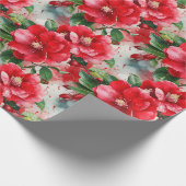 Middlemisse's Red Camellia Floral Pattern Cadeaupapier (Hoek)