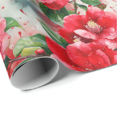 Middlemisse's Red Camellia Floral Pattern Cadeaupapier (Rol Hoek)