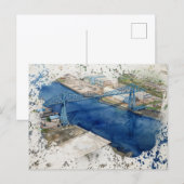 Middlesborough Transporter Bridge Briefkaart (Voorkant / Achterkant)
