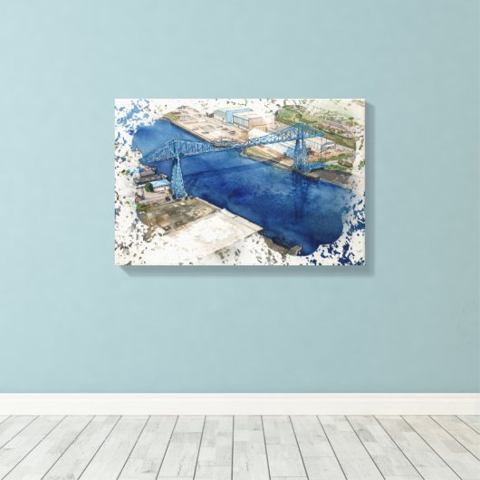 Middlesborough Transporter Bridge Canvas Afdruk (Insitu (Houten vloer))