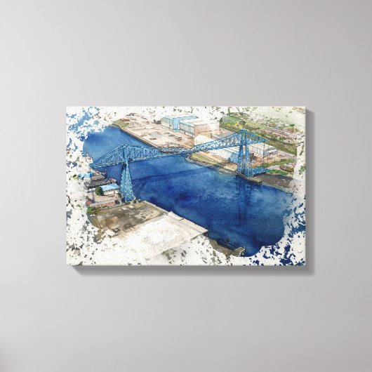Middlesborough Transporter Bridge Canvas Afdruk (Voorkant)