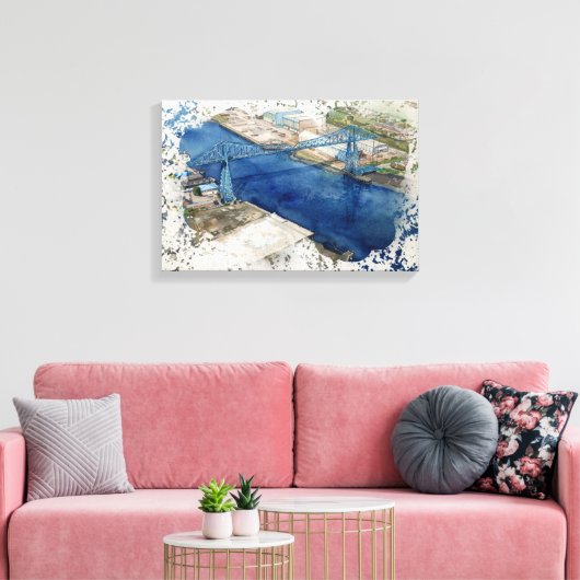 Middlesborough Transporter Bridge Canvas Afdruk (Insitu (Woonkamer))