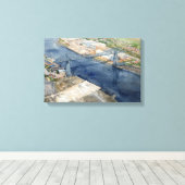 Middlesborough Transporter Bridge Canvas Afdruk (Insitu (Houten vloer))