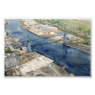 Middlesborough Transporter Bridge Foto Afdruk