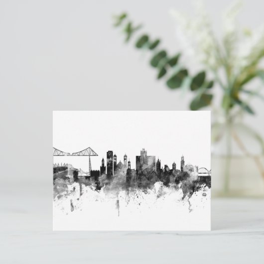 Middlesbrough Engeland Skyline Black White Briefkaart (Staand voorkant)