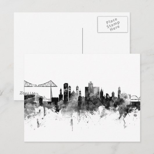 Middlesbrough Engeland Skyline Black White Briefkaart (Voorkant / Achterkant)