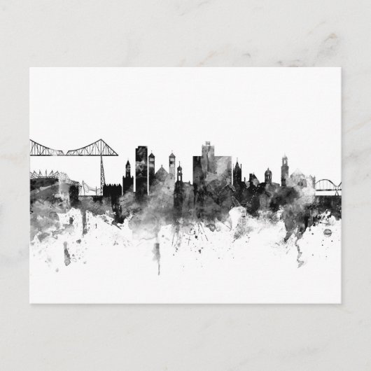 Middlesbrough Engeland Skyline Black White Briefkaart (Voorkant)