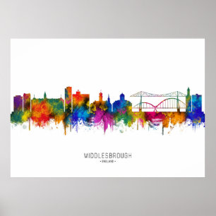 Middlesbrough Engeland Skyline Poster