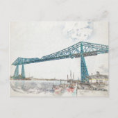 Middlesbrough Transporter Bridge Artistieke Schets Briefkaart (Voorkant)