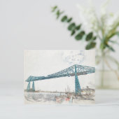 Middlesbrough Transporter Bridge Artistieke Schets Briefkaart (Staand voorkant)