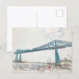 Middlesbrough Transporter Bridge Artistieke Schets Briefkaart