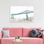 Middlesbrough Transporter Bridge Artistieke Schets Canvas Afdruk (Insitu (Woonkamer))