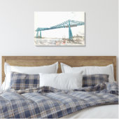 Middlesbrough Transporter Bridge Artistieke Schets Canvas Afdruk (Insitu (Slaapkamer))