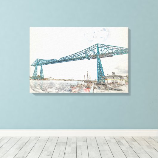 Middlesbrough Transporter Bridge Canvas Afdruk (Insitu (Houten vloer))