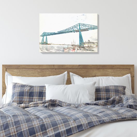 Middlesbrough Transporter Bridge Canvas Afdruk (Insitu (Slaapkamer))
