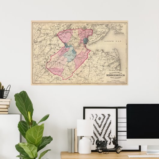 Middlesex County, NJ Poster (Thuiskantoor)
