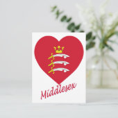 Middlesex Vlag Hart met naam Briefkaart (Staand voorkant)