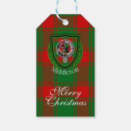 Middleton Scottish Clan Tartan & Crest Cadeaulabel