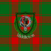 Middleton Scottish Clan Tartan Crest Fleece Deken