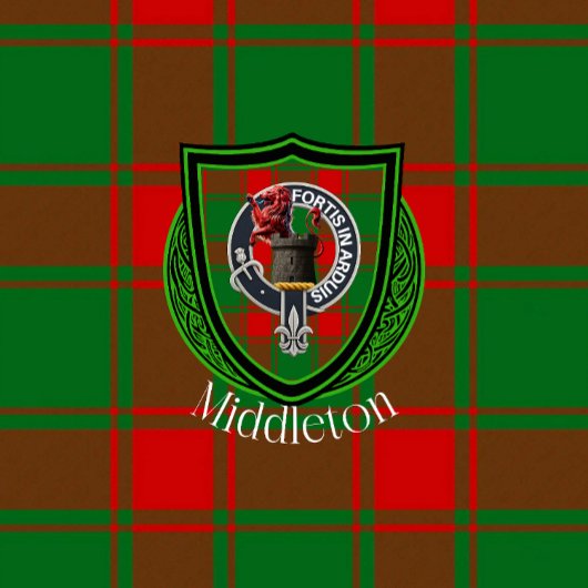 Middleton Scottish Clan Tartan Crest Fleece Deken