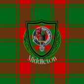 Middleton Scottish Clan Tartan Crest Fleece Deken