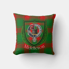 Middleton Scottish Clan Tartan & Crest Kussen