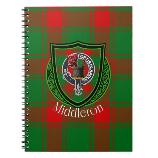 Middleton Scottish Clan Tartan & Crest Notitieboek (Voorkant)