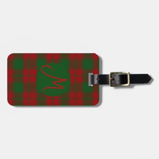 Middleton tartan monogram bagagelabel (Voorkant horizontaal)