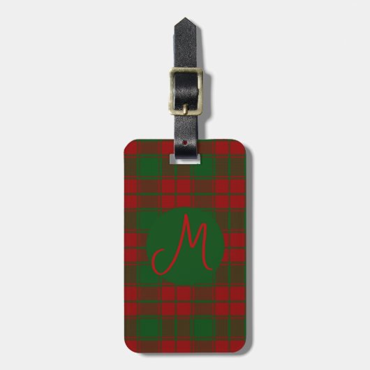 Middleton tartan monogram bagagelabel (Voorkant verticaal)