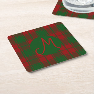 Middleton tartan monogram kartonnen onderzetters