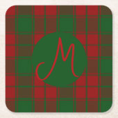 Middleton tartan monogram kartonnen onderzetters (Voorkant)