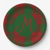 Middleton tartan monogram papieren bordje (Voorkant)
