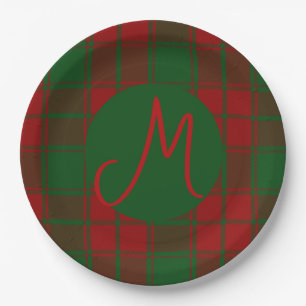 Middleton tartan monogram papieren bordje