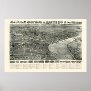 Middletown, CT Panorama Map - 1915 Poster
