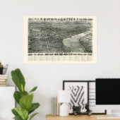 Middletown, CT Panorama Map - 1915 Poster (Thuiskantoor)